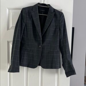 Banana Republic Grey Plaid Blazer